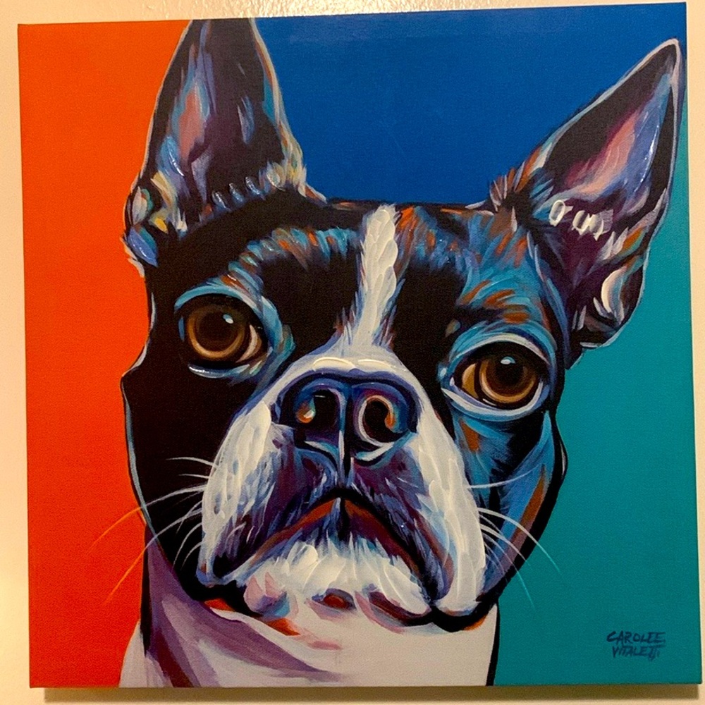 Bright canvas wall painting,dog